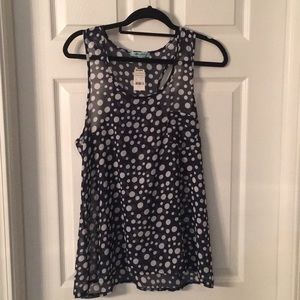 Adorable navy polka dot tank top